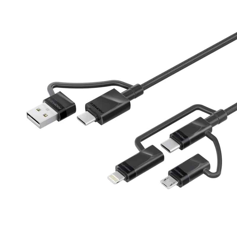 Promate 6-in-1 Multi-Connector cable for Charging & Data Transfer (PentaPower)